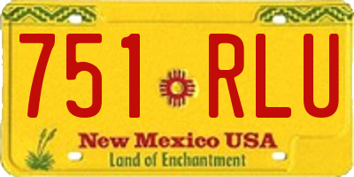 NM license plate 751RLU