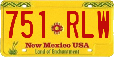 NM license plate 751RLW