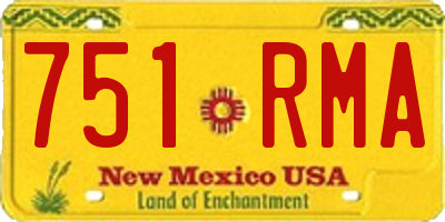 NM license plate 751RMA