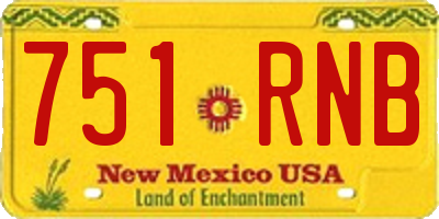 NM license plate 751RNB