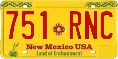 NM license plate 751RNC