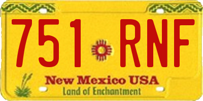 NM license plate 751RNF