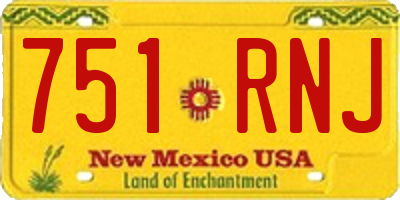 NM license plate 751RNJ
