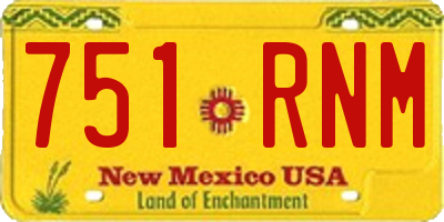 NM license plate 751RNM