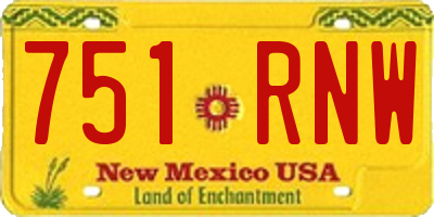 NM license plate 751RNW
