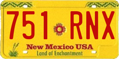 NM license plate 751RNX