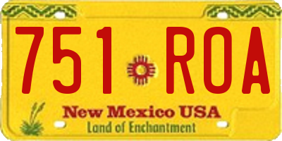 NM license plate 751ROA