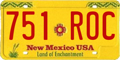 NM license plate 751ROC