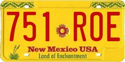 NM license plate 751ROE