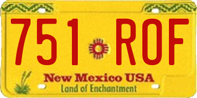 NM license plate 751ROF