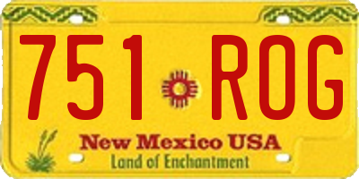 NM license plate 751ROG