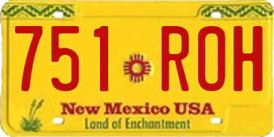 NM license plate 751ROH