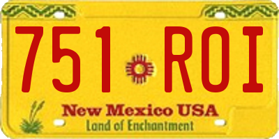 NM license plate 751ROI
