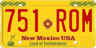 NM license plate 751ROM