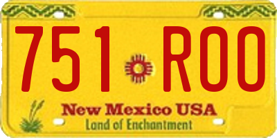 NM license plate 751ROO