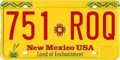 NM license plate 751ROQ