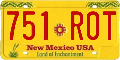 NM license plate 751ROT