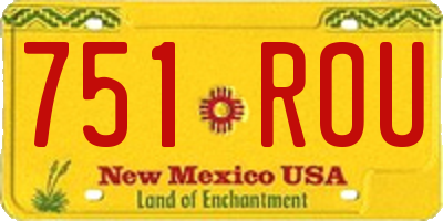 NM license plate 751ROU