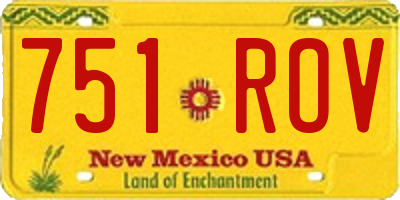 NM license plate 751ROV