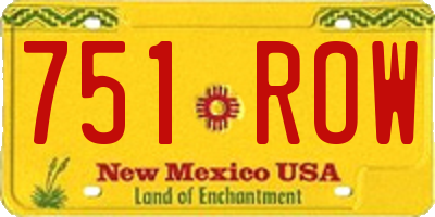 NM license plate 751ROW