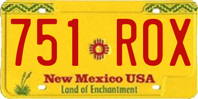 NM license plate 751ROX