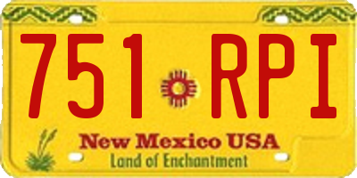 NM license plate 751RPI