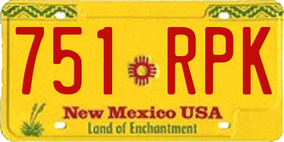 NM license plate 751RPK
