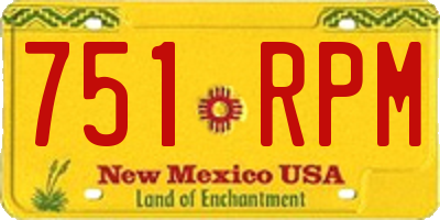 NM license plate 751RPM