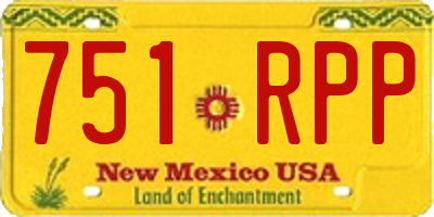 NM license plate 751RPP