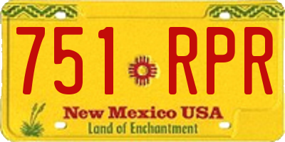 NM license plate 751RPR