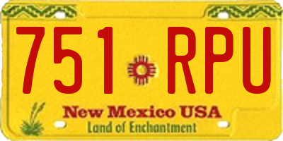 NM license plate 751RPU