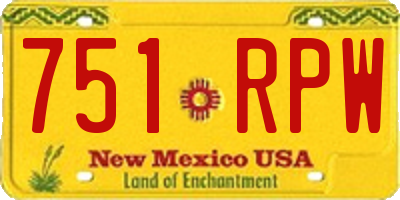 NM license plate 751RPW