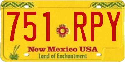 NM license plate 751RPY