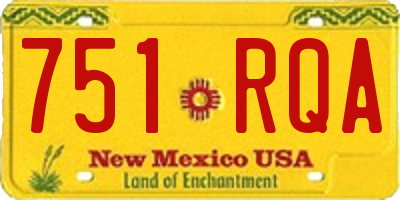 NM license plate 751RQA