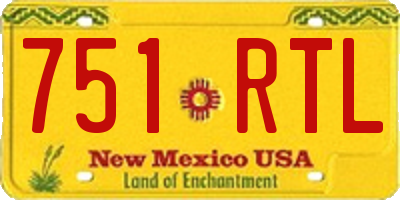 NM license plate 751RTL