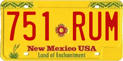 NM license plate 751RUM