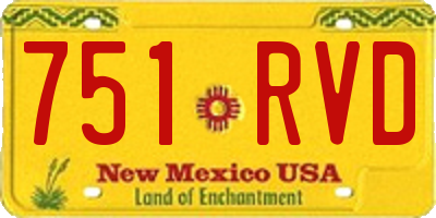 NM license plate 751RVD