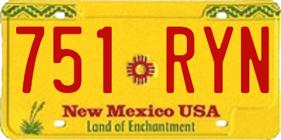NM license plate 751RYN
