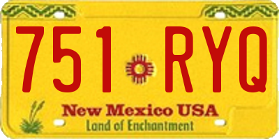 NM license plate 751RYQ