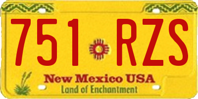 NM license plate 751RZS