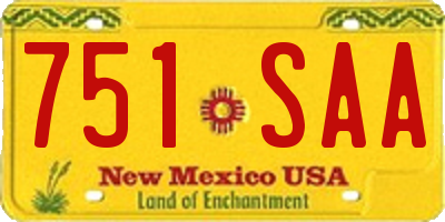 NM license plate 751SAA