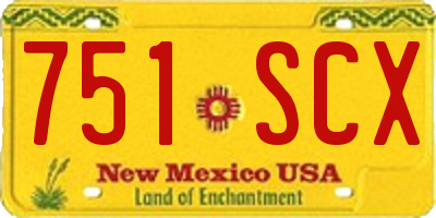 NM license plate 751SCX