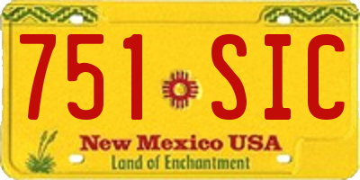 NM license plate 751SIC
