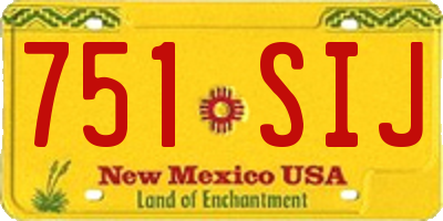 NM license plate 751SIJ