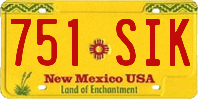 NM license plate 751SIK