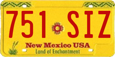 NM license plate 751SIZ