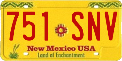 NM license plate 751SNV