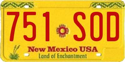 NM license plate 751SOD