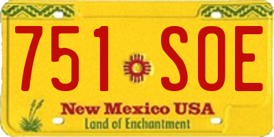 NM license plate 751SOE