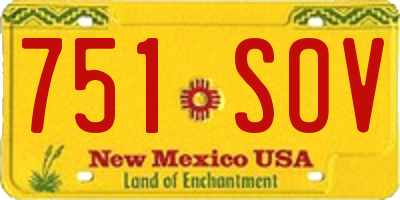 NM license plate 751SOV